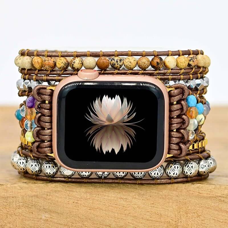 Pulseira Bohemia  Apple Watch Ultra Band 49mm 44mm 45mm 41mm 42mm 38 Handmade Natural Beads Bracelet Iwatch Series 8 7 6 Se 5 3
