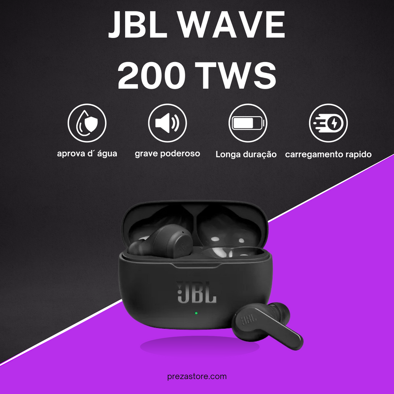 fone de ouvido sem fio WAVE 200 tws bluetooth 5.0 20 horas de duracao resistente a agua