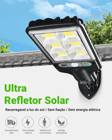 Refletor Solar de Led Com Sensor de Presença e Controle Remoto